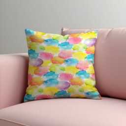 Bright Watercolor Splatter Throw Pillow Cover, Colorful Abstract Cushion Case For Sofa, Cheerful Artistic Accent Kids Room Living - thumbnail 3