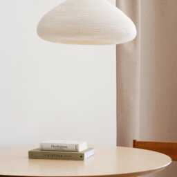 Yavora Crochet Pendant Lamp Japandi Style Lampshade, Nordic Minimalistic Hanging Light, Wabi Sabi Decor - thumbnail 3