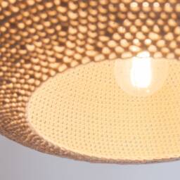 Yavora Crochet Pendant Lamp Japandi Style Lampshade, Nordic Minimalistic Hanging Light, Wabi Sabi Decor - thumbnail 4