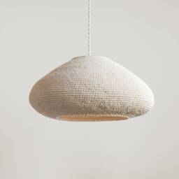 Yavora Crochet Pendant Lamp Japandi Style Lampshade, Nordic Minimalistic Hanging Light, Wabi Sabi Decor - thumbnail 2