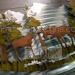 Moose Metal Art 3D Forest Scene Wall Decor - thumbnail 2