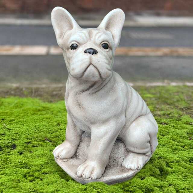 French Bulldog Statue Concrete Dog Figurine Stone Pet Sculpture Cement Animal Ornament Garden Decoration Memorial Art Dog Lover Gift - image 1