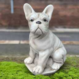 French Bulldog Statue Concrete Dog Figurine Stone Pet Sculpture Cement Animal Ornament Garden Decoration Memorial Art Dog Lover Gift - thumbnail 4