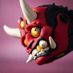 Oni Mask Succulent Planter - Japanese Demon Plant Pot 3D Printed Samurai Decor Hannya Cactus Edgy Desk Accessory - thumbnail 3