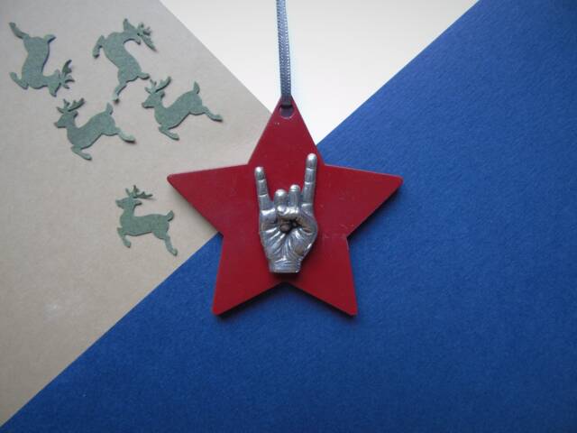 Rock On Christmas Tree Decoration - Music Ornament Handmade Decor Unique - image 1