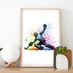 Hockey Goalie Print Poster - Set Of 3 Art Prints - Watercolour Wall Boys Gift For Player Room Artwork - thumbnail 2