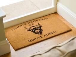 Move Along Highland Cow Doormat - Moo-Ve Funny Country Living Door Mat Farmhouse Decor Western Style - thumbnail 1