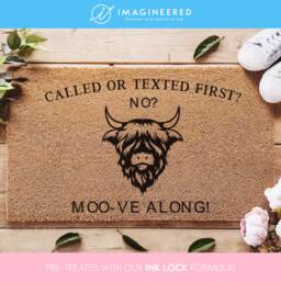 Move Along Highland Cow Doormat - Moo-Ve Funny Country Living Door Mat Farmhouse Decor Western Style - thumbnail 2