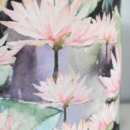 Floral Scandinavian Fabric Lampshade 40cm Handmade By Vivid Shades, Contemporary Orchid Flower Scandi For Standard Lamp Or Ceiling - thumbnail 3