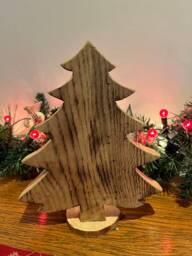 Christmas Tree, Handmade Out Of Solid Oak, Ornaments - thumbnail 1