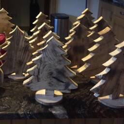 Christmas Tree, Handmade Out Of Solid Oak, Ornaments - thumbnail 2