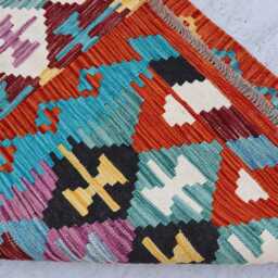 3x10 Afghan Chubi Runner Rug, Maimana Handmade Stunning Kilim Flatweave Long Oriental Turkmen Hallway Rug - thumbnail 4