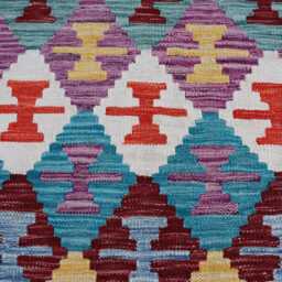 3x10 Afghan Chubi Runner Rug, Maimana Handmade Stunning Kilim Flatweave Long Oriental Turkmen Hallway Rug - thumbnail 3
