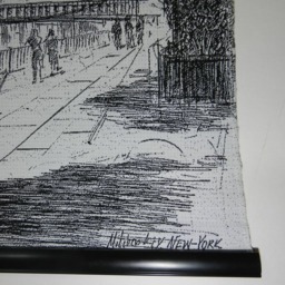 Gobelin Tapestry Brooklyn Bridge New York Black & White Wall Fabric - thumbnail 2