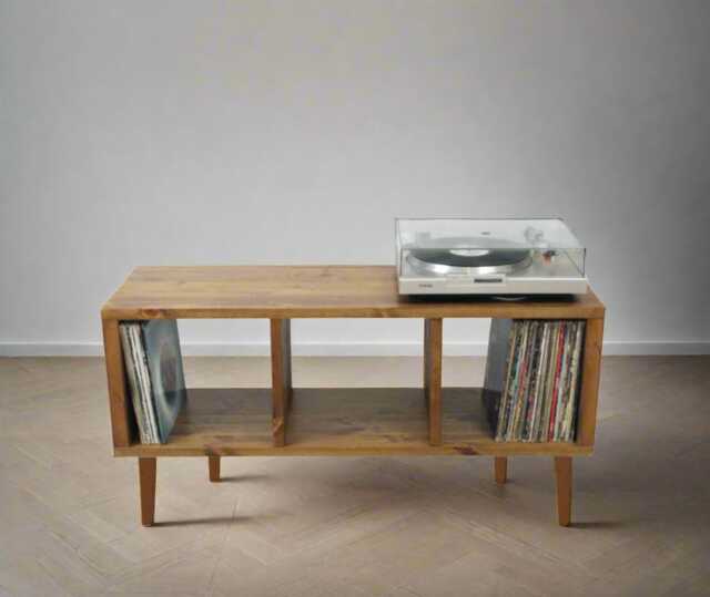 Handcrafted Solid Wood Record Player Stand Vinyl Storage Cabinet by ...