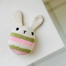 Handmade Crochet Cotton Rabbit - Baby Shower Gift - thumbnail 4