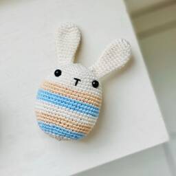 Handmade Crochet Cotton Rabbit - Baby Shower Gift - thumbnail 3