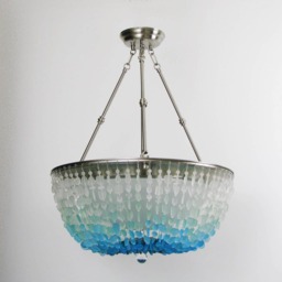 Sea Glass Chandelier Whitewater Bay, Coastal Lighting Fixture - thumbnail 3