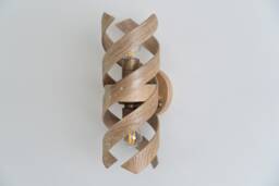 steam Bent Wood Spiral Wall Light - thumbnail 1