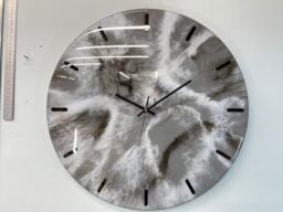 50cm Large Grey Black & White Modern Resin Wall Clock, Unusual Abstract Clock