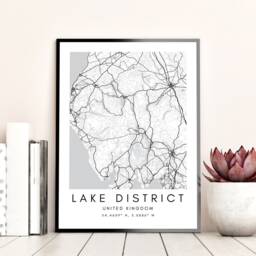 Lake District Minimalist Map Art Print UK National Park Wall Decor - thumbnail 3