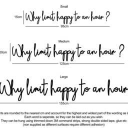 Why Limit Happy To An Hour Wooden Words Wall Art Sign, Bar Quote - thumbnail 3