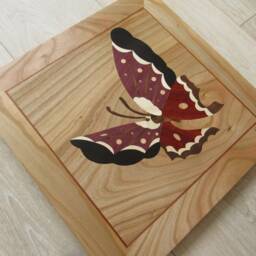 Butterfly Marquetry Wood Art Inlay Mosaic Wall Decor - thumbnail 3