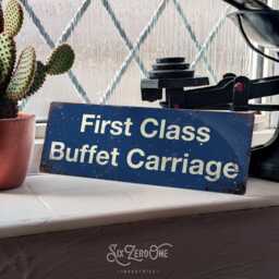 First Class Buffet Carraige Metal Sign Vintage Wall Plaque Kitchen Train Shed - thumbnail 1