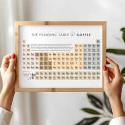 Coffee Lover Kitchen Decor Wall Art Print - A4 Periodic Table Barista Coffee Bar Gift Birthday, Retirement, House Warming, New Home - thumbnail 2