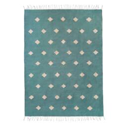 Diamonds Flatwoven Wool Kilim Rug Minimalist Scandinavian Southwestern Simple Handwoven Accent Area Runner Living Kids Room Decor 8x10 - thumbnail 2