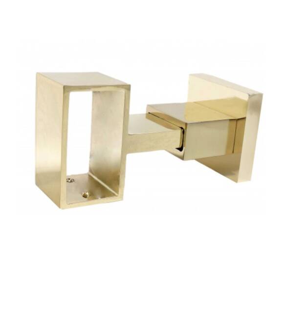 Lucite Curtain Rod Bracket Acrylic Bracket Brass End Center Rectangle Gold Support Lucite - image 1