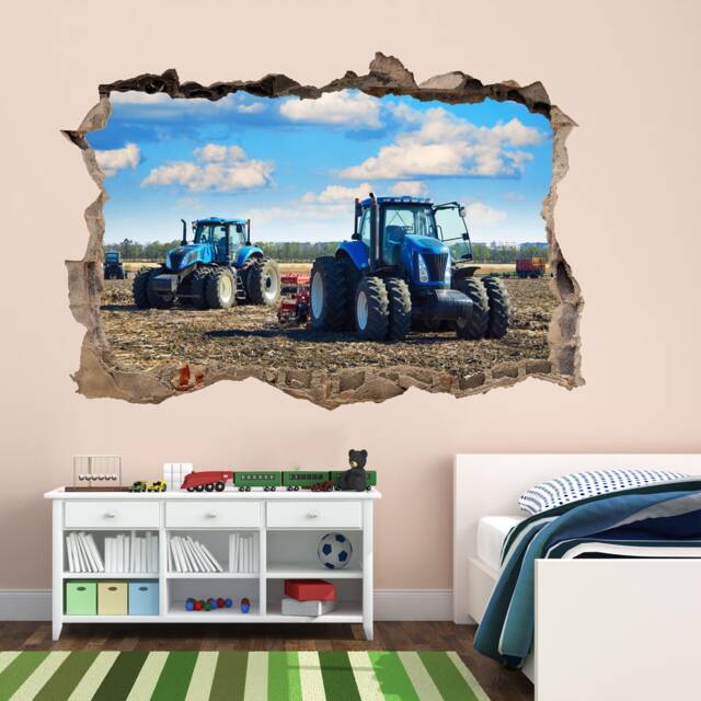 Tractor Wall Sticker Mural Decal Poster Print Art Home Farm Decor Agricultural Vehicle Machinery Bm21