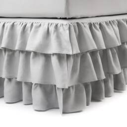Linen Ruffle Bed Skirt, Bed Skirts With Ruffles, Custom Split Corner Bedskirt, Natural Valance, Dust Ruffle Queen, King, Full, Twin - thumbnail 1