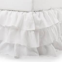 Linen Ruffle Bed Skirt, Bed Skirts With Ruffles, Custom Split Corner Bedskirt, Natural Valance, Dust Ruffle Queen, King, Full, Twin - thumbnail 3