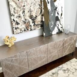 Luxury Textured Sideboard - Handmade Bespoke Tv Unit Modern Sculptural Credenza - thumbnail 3