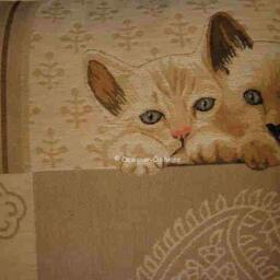 Pair Of Kittens Peeping Tapestry Cushion Cover Sham - thumbnail 2