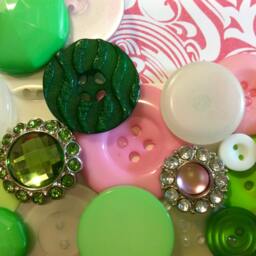 Love ~ Button Frame in White Pink & Green Gift For Her 4x6 Photo - thumbnail 3