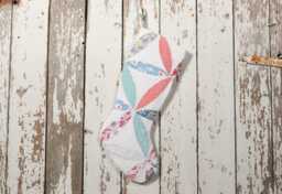 Vintage Quilt Christmas Stocking Joseph's Coat, Shabby Chic Decor - thumbnail 1