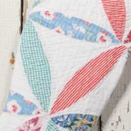 Vintage Quilt Christmas Stocking Joseph's Coat, Shabby Chic Decor - thumbnail 2