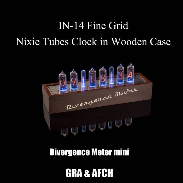 Nixie Tubes Clock In-14 Fine Grid in Wooden Case Divergence Meter For Boyfriend, Husband, Vintage, Glowing Clock, Gift, Steampunk - image 1