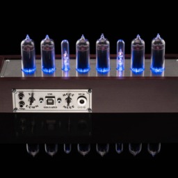 Nixie Tubes Clock In-14 Fine Grid in Wooden Case Divergence Meter For Boyfriend, Husband, Vintage, Glowing Clock, Gift, Steampunk - thumbnail 4