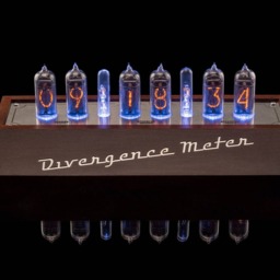 Nixie Tubes Clock In-14 Fine Grid in Wooden Case Divergence Meter For Boyfriend, Husband, Vintage, Glowing Clock, Gift, Steampunk - thumbnail 2