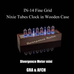 Nixie Tubes Clock In-14 Fine Grid in Wooden Case Divergence Meter For Boyfriend, Husband, Vintage, Glowing Clock, Gift, Steampunk