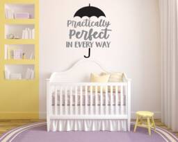 Mary Poppins Quote Wall Decal - Nursery Cartoon Kids Room Vinyl Sticker 25Mp - thumbnail 1
