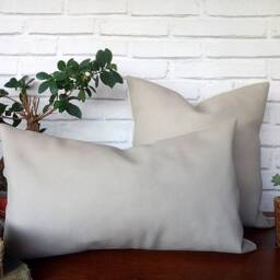 Beige Faux Leather Pillow Cover Modern Scandinavian Decor - thumbnail 3