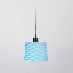 Pop Art Pendant Light, Blue Lamp, Kitchen Isle Pendant, Stone Chandelier, Hanging Lighting - thumbnail 1