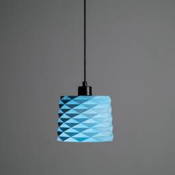 Pop Art Pendant Light, Blue Lamp, Kitchen Isle Pendant, Stone Chandelier, Hanging Lighting - thumbnail 3