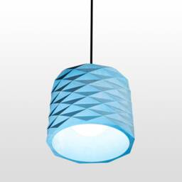 Pop Art Pendant Light, Blue Lamp, Kitchen Isle Pendant, Stone Chandelier, Hanging Lighting - thumbnail 2