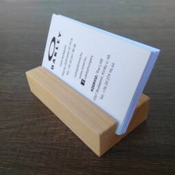 Wood Business Card Holder. Wooden Holder From Cherry. Stand. Office Display. Personalized - thumbnail 3