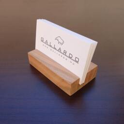 Wood Business Card Holder. Wooden Holder From Cherry. Stand. Office Display. Personalized - thumbnail 2